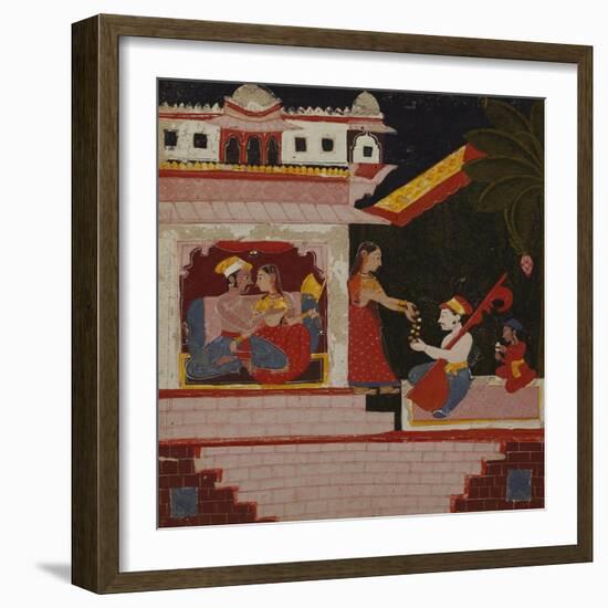 Pancham Ragini - a Handmaiden of an Enamoured Couple Rewards a Musician-null-Framed Giclee Print