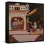 Pancham Ragini - a Handmaiden of an Enamoured Couple Rewards a Musician-null-Framed Stretched Canvas