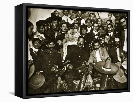 Pancho Villa in the Presidential Chair with Emiliano Zapata at His Side, Mexico City, 1914-5-null-Framed Stretched Canvas