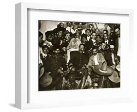 Pancho Villa in the Presidential Chair with Emiliano Zapata at His Side, Mexico City, 1914-5-null-Framed Giclee Print