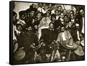 Pancho Villa in the Presidential Chair with Emiliano Zapata at His Side, Mexico City, 1914-5-null-Framed Stretched Canvas