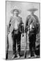 Pancho Villa's Men Urbino and Iluarte Stand at Attention with Rifles, Bandoliers and Pistols-null-Mounted Art Print