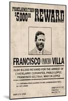 Pancho Villa Wanted Sign Print Poster-null-Mounted Poster