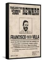 Pancho Villa Wanted Sign Print Poster-null-Framed Stretched Canvas