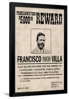 Pancho Villa Wanted Sign Print Poster-null-Framed Poster