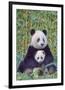 Panda And Baby-null-Framed Premium Giclee Print