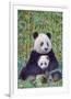 Panda And Baby-null-Framed Premium Giclee Print