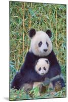 Panda And Baby-null-Mounted Art Print