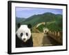 Panda at the Great Wall of China-Bill Bachmann-Framed Photographic Print