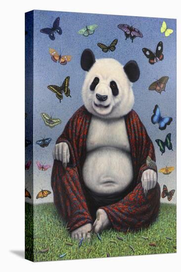 Panda Buddha-James W. Johnson-Stretched Canvas