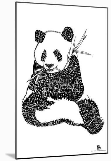 Panda Exotic Animals Text Poster-null-Mounted Poster