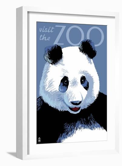 Panda Face - Visit the Zoo-Lantern Press-Framed Art Print