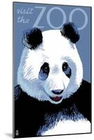 Panda Face - Visit the Zoo-Lantern Press-Mounted Art Print