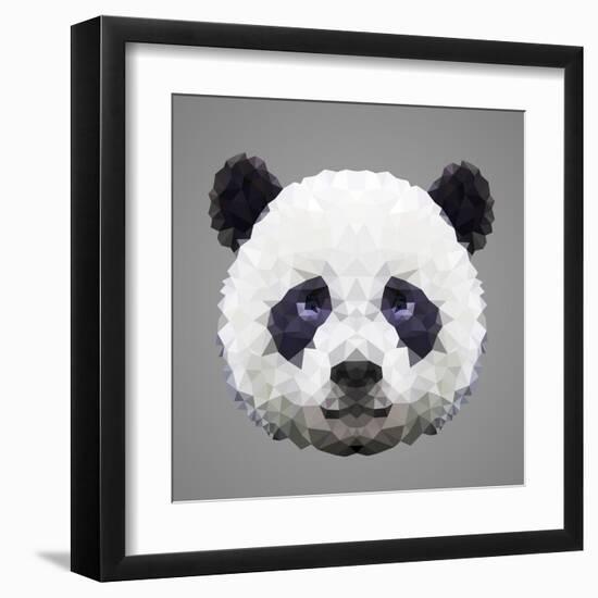 Panda Low Poly Portrait-kakmyc-Framed Art Print