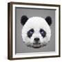 Panda Low Poly Portrait-kakmyc-Framed Art Print