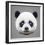 Panda Low Poly Portrait-kakmyc-Framed Art Print