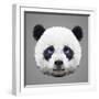 Panda Low Poly Portrait-kakmyc-Framed Art Print