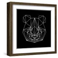 Panda on Black-Lisa Kroll-Framed Art Print