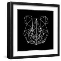 Panda on Black-Lisa Kroll-Framed Art Print