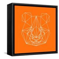 Panda on Orange-Lisa Kroll-Framed Stretched Canvas