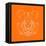 Panda on Orange-Lisa Kroll-Framed Stretched Canvas