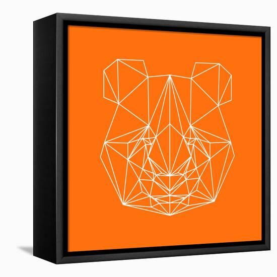 Panda on Orange-Lisa Kroll-Framed Stretched Canvas