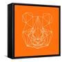 Panda on Orange-Lisa Kroll-Framed Stretched Canvas