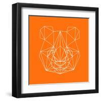 Panda on Orange-Lisa Kroll-Framed Art Print