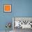 Panda on Orange-Lisa Kroll-Framed Art Print displayed on a wall