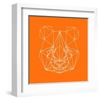 Panda on Orange-Lisa Kroll-Framed Art Print