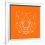 Panda on Orange-Lisa Kroll-Framed Art Print