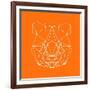 Panda on Orange-Lisa Kroll-Framed Art Print