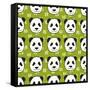 Panda Pattern-TashaNatasha-Framed Stretched Canvas