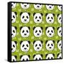 Panda Pattern-TashaNatasha-Framed Stretched Canvas