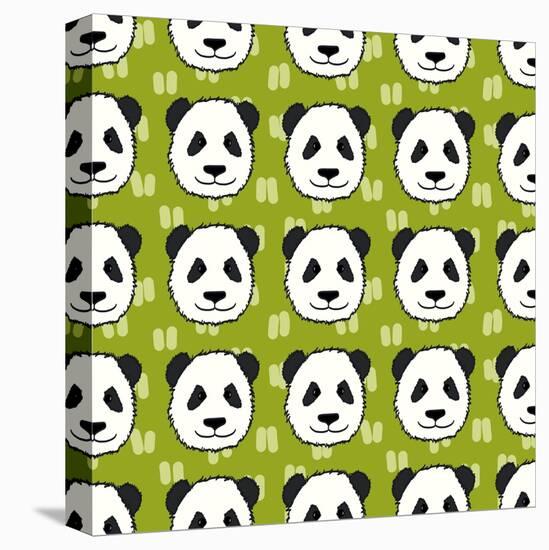 Panda Pattern-TashaNatasha-Stretched Canvas