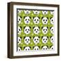 Panda Pattern-TashaNatasha-Framed Art Print