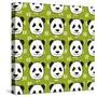 Panda Pattern-TashaNatasha-Stretched Canvas