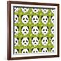 Panda Pattern-TashaNatasha-Framed Art Print