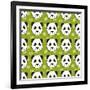 Panda Pattern-TashaNatasha-Framed Art Print