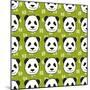 Panda Pattern-TashaNatasha-Mounted Art Print