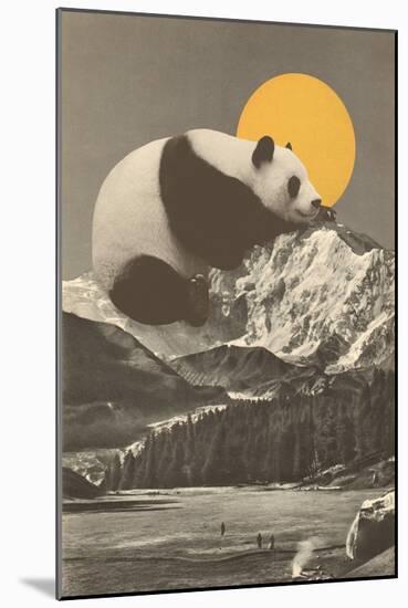 Panda's Nap into Mountains-Florent Bodart-Mounted Giclee Print