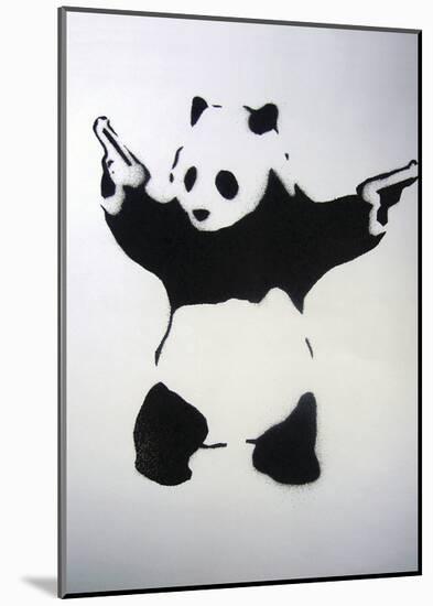 Pandamonium-Banksy-Mounted Art Print