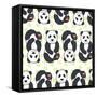 Pandas Pattern.-TashaNatasha-Framed Stretched Canvas