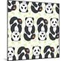 Pandas Pattern.-TashaNatasha-Mounted Art Print