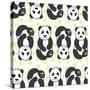 Pandas Pattern.-TashaNatasha-Stretched Canvas