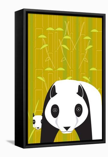 Pandas-Marie Sansone-Framed Stretched Canvas