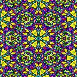 Floral Kaleidoscope Pattern-PandaWild-Mounted Art Print