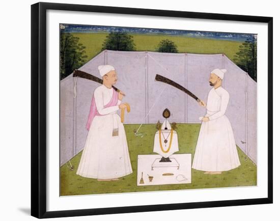 Pandits Attending Balwant Singh's Personal Shrine, C. 1750-null-Framed Giclee Print