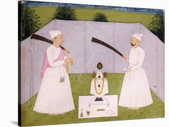 Pandits Attending Balwant Singh's Personal Shrine, C. 1750-null-Stretched Canvas