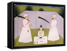 Pandits Attending Balwant Singh's Personal Shrine, C. 1750-null-Framed Stretched Canvas